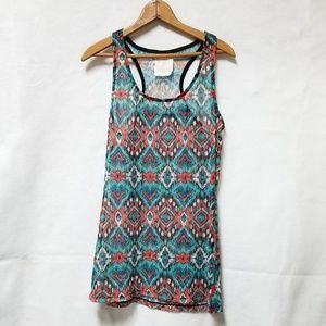 No Boundaries Tops - No Boundaries Southwest Print Sheer Tank Top No Boundaries Tops - No Boundaries Southwest Print Sheer Tank Top